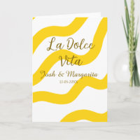 La Dolce Vita yellow wedding couple Name date glit