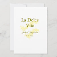 La Dolce Vita yellow wedding couple Name date glit