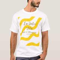 La Dolce Vita yellow wedding couple Name date glit