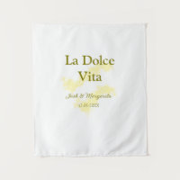La Dolce Vita yellow wedding couple Name date glit