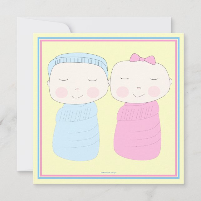 La double la joie !  Invitation jumelle de douche (Devant)