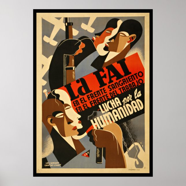 LA FAI - Affiche de propagande de la guerre civile (Devant)