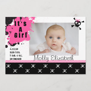 La Faire-part de naissance Rock Punk pour fille