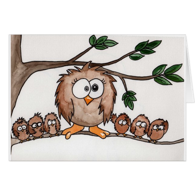 La famille de hibou (Devant horizontal)