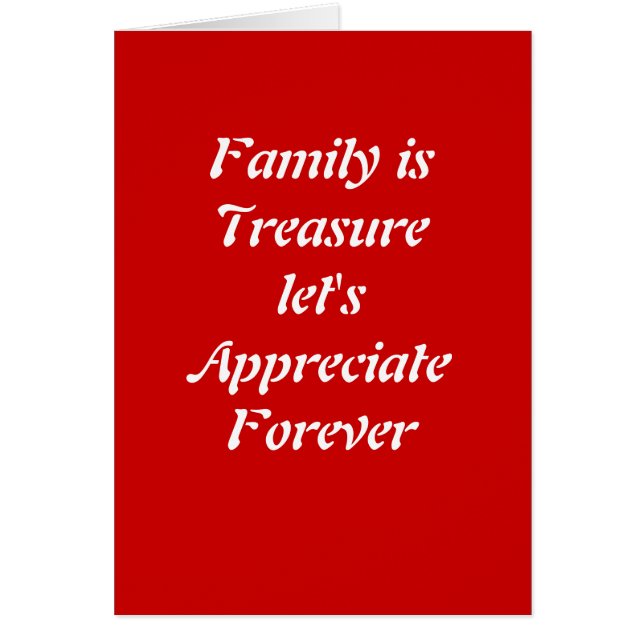 La famille est un trésor (Devant)