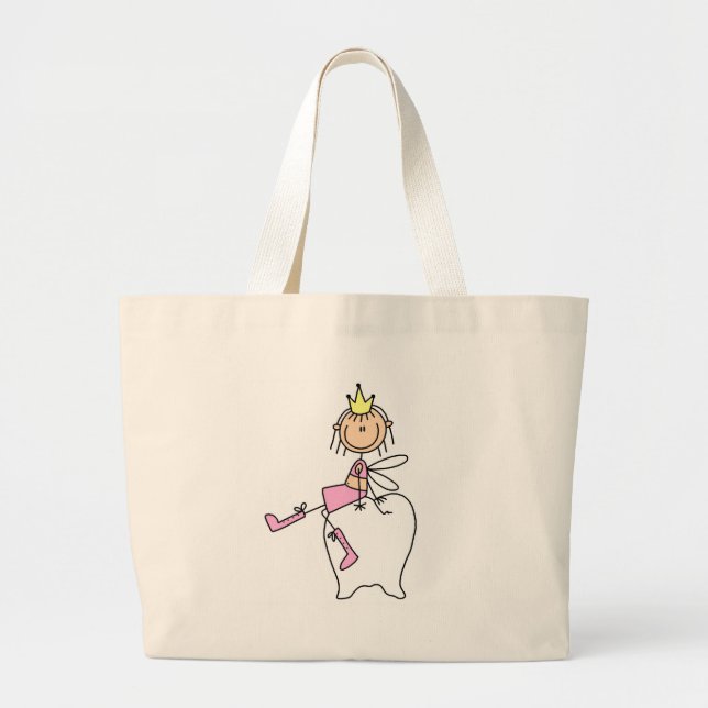 La fée de dent s'assied sur un sac de dent (Devant)