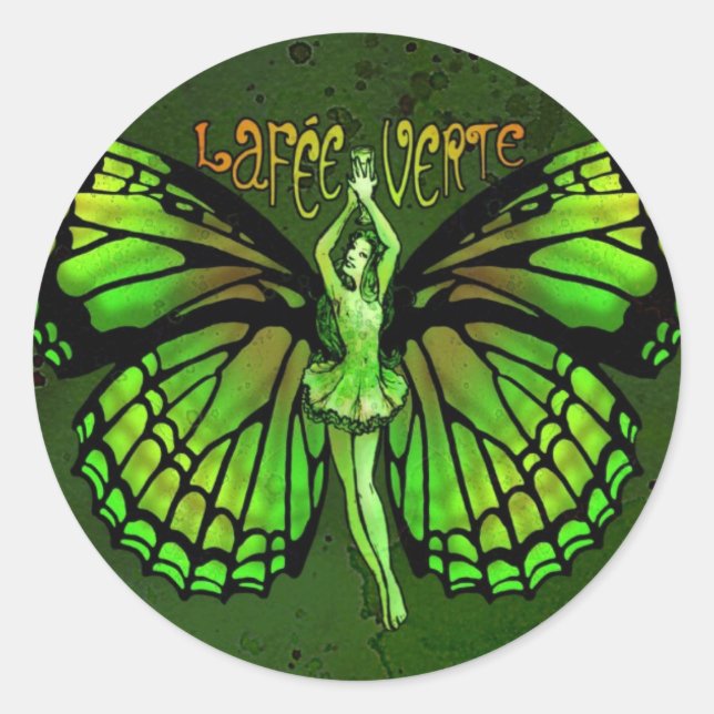 La Fee Verte With Wings Outspread Classic Round Sticker (Front)