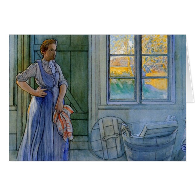 La femme de la blanchisserie regardant le tableau  (Devant horizontal)