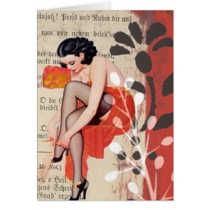 La femme en lingerie rouge