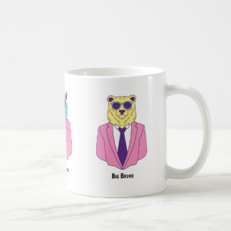 "La Feral Famiglia" – Animal Trio in Pinks Suits Coffee Mug