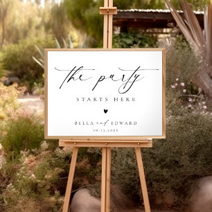 La fête commence ici Affiche de bienvenue Mariage