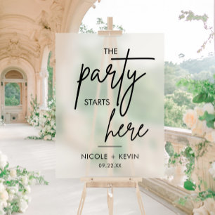 La fête commence ici Mariage Bienvenue Frosted