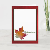 La feuille d'automne penser de vous carte d'action