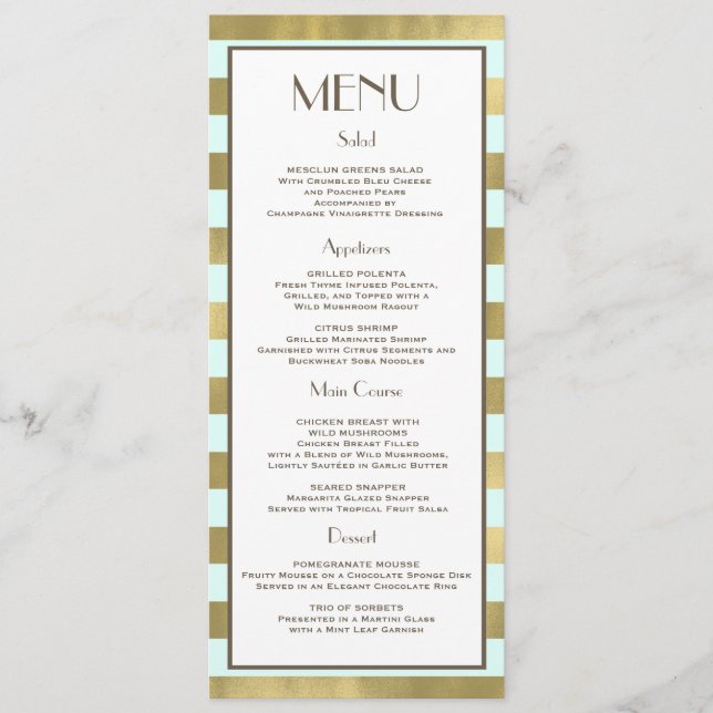 La feuille d'or bleue barre le menu (Devant)