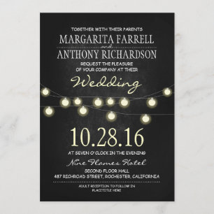 La ficelle romantique allume des invitations de