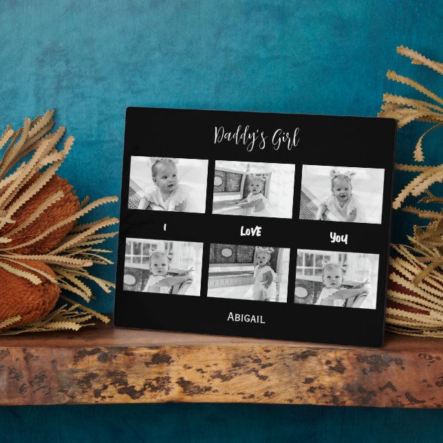 La fille de papa Je t'aime Photo Collage Plaque (Côté)