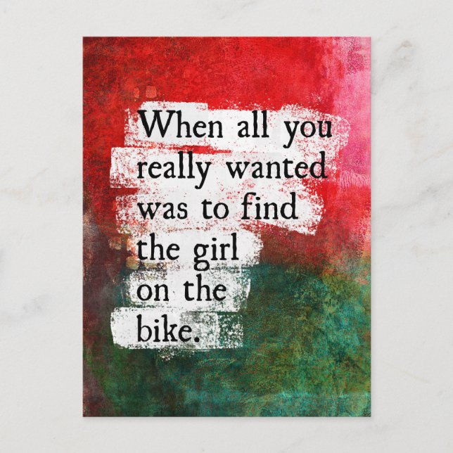 La Fille Sur La Carte Postale Du Vélo (Devant)