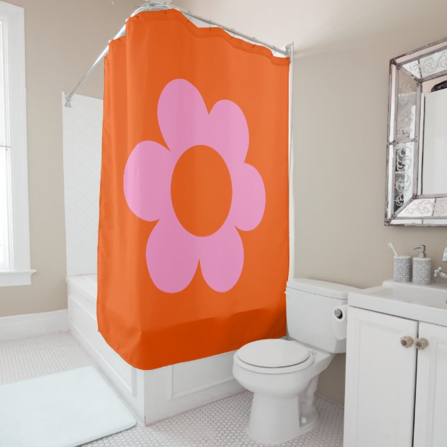 La Fleur 01 Retro Floral Orange Pink Preppy Flower (In Situ)