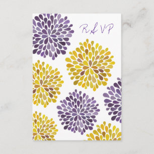 La fleur jaune pourpre de RSVP fleurit carte de