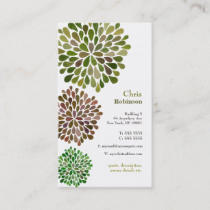 La fleur verte a éclaté le carte de visite neutre