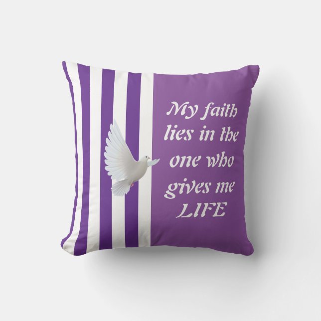 La foi donne vie à la bande violette Coussin réver (Recto)