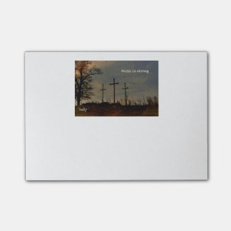 La "foi est" les trois notes de post-it croisées