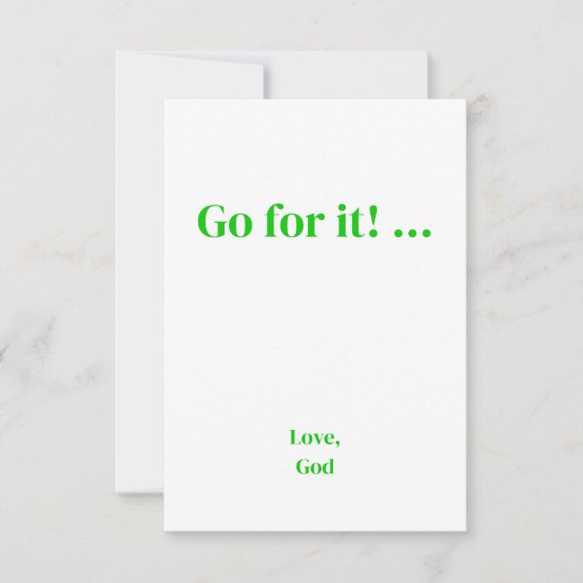 La foi verte Allez-y ! ... Love, God Note Cartes (Devant)
