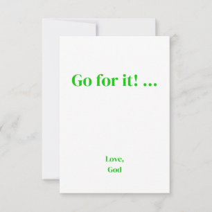 La foi verte Allez-y ! ... Love, God Note Cartes