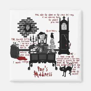 'La folie de Poe' (Version 2) Magnet