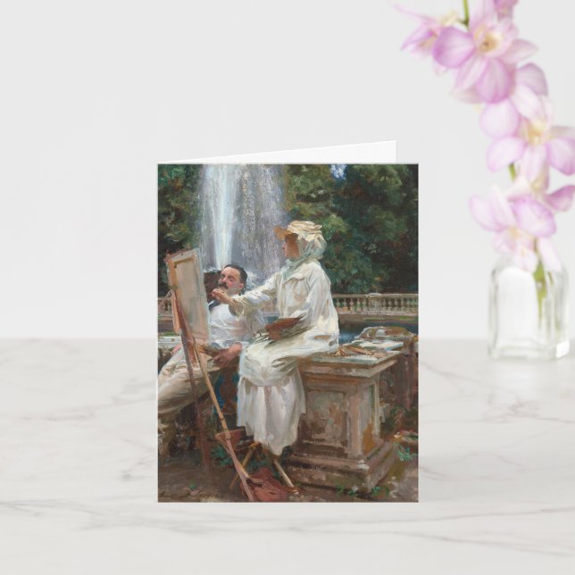 La Fontaine, Villa Torlonia Carte de voeux pliée (Orchidée)