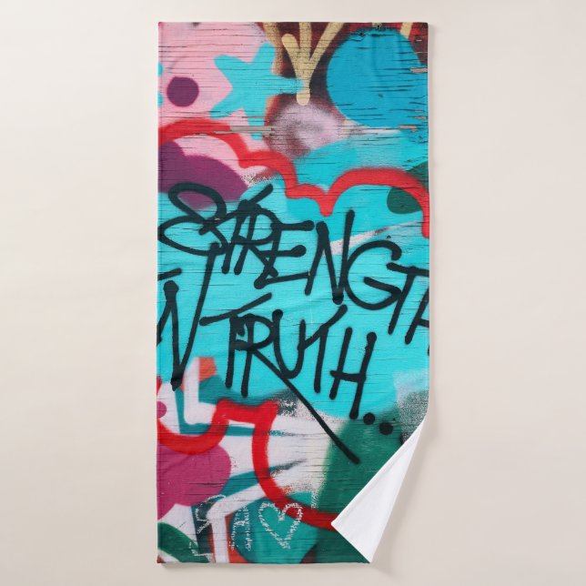 La force dans la vérité graffiti (Serviette de bain)