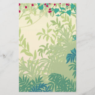 La forêt tropicale plante la papeterie