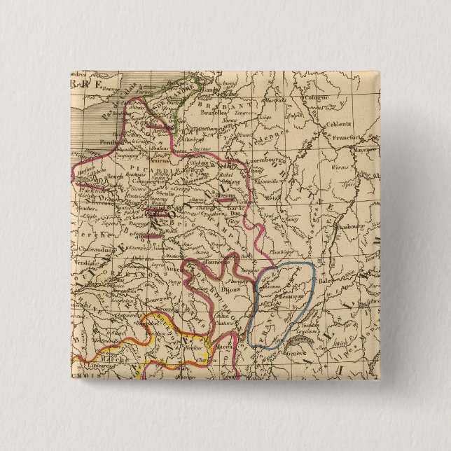 La France 1270 a 1328 2 Inch Square Button (Front)