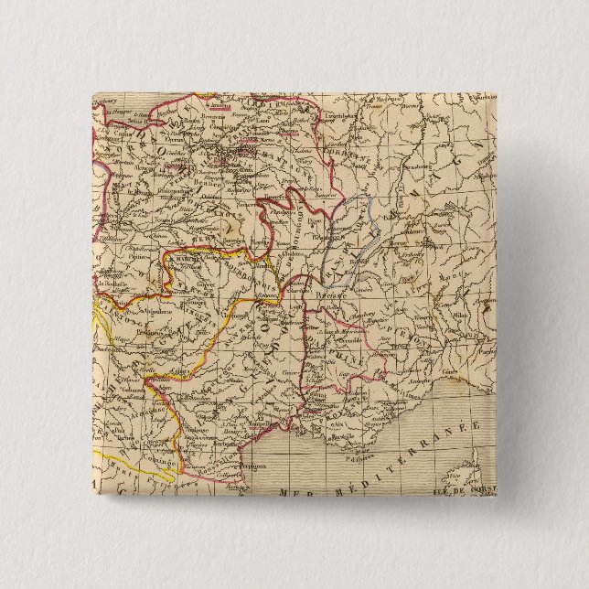 La France 1328 a 1350 2 Inch Square Button (Front)