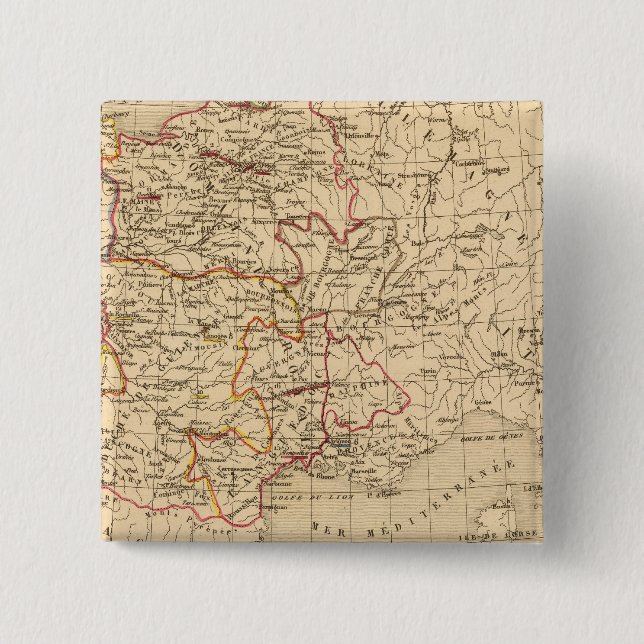 La France 1364 a 1380 2 Inch Square Button (Front)