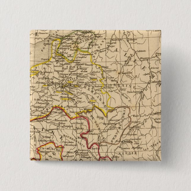 La France 1380 a 1422 2 Inch Square Button (Front)