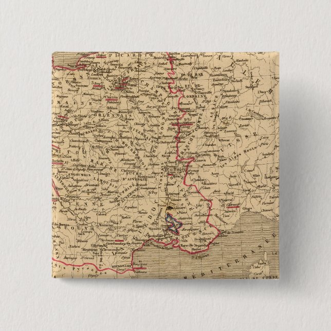 La France 1589 a 1643 2 Inch Square Button (Front)