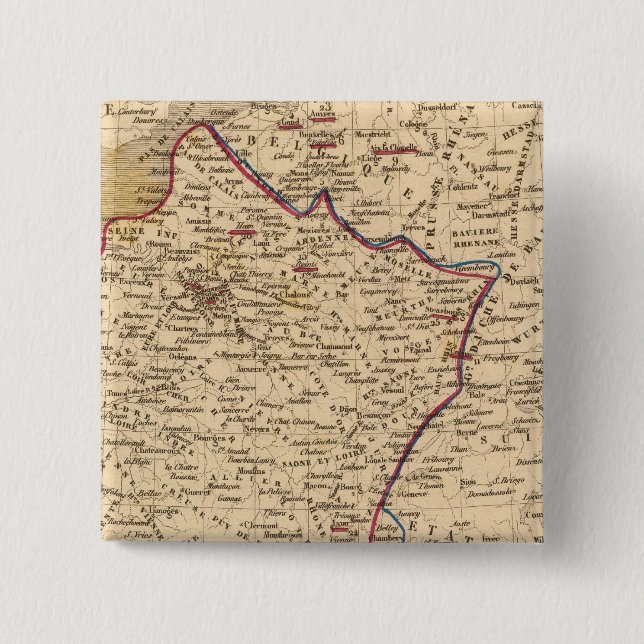 La France 1814 a 1840 2 Inch Square Button (Front)