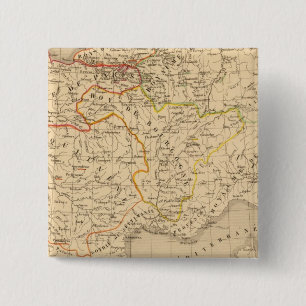 La France apres la mort de Clothaire 1er 2 Inch Square Button
