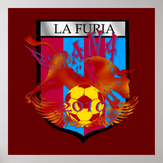 La furia futbol fans soccer shield gifts poster
