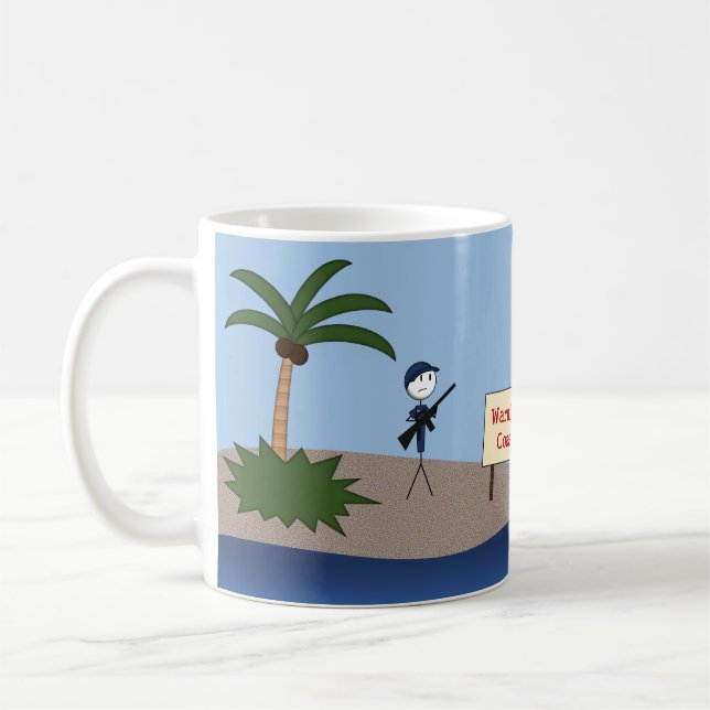 La garde côtière "avertissant : Pleine tasse de (Gauche)