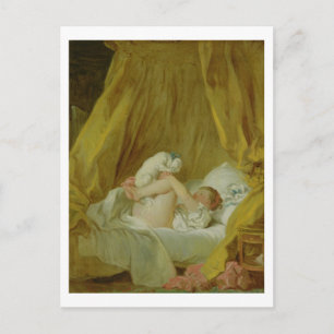 'La Gimblette', Girl with a Dog, c.1770 (oil on ca Postcard