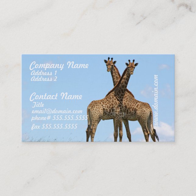 La girafe jumelle des cartes de visite (Devant)