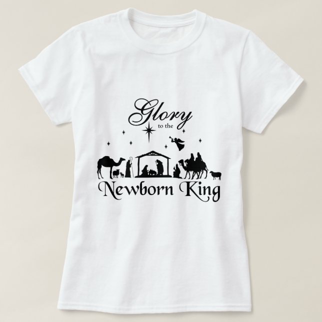 La gloire aux T-shirts de Noël du nouveau roi (Design devant)