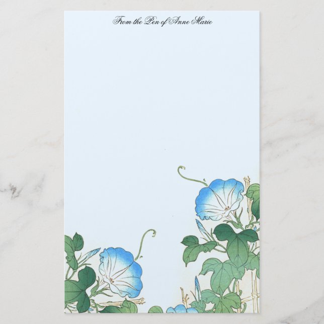 La gloire de matin japonais fleurit la papeterie (Devant)