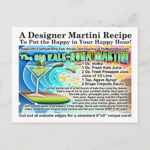 La grande carte postale Recette KALE-HUNA MARTINI