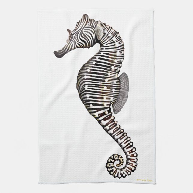 La grande serviette de cuisine d'hippocampe (Vertical)