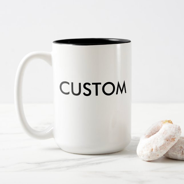 La grande tasse 15oz à deux tons faite sur (Avec donut)