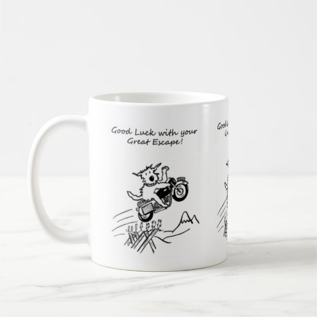 La grande tasse de cadeau de bande dessinée de (Gauche)