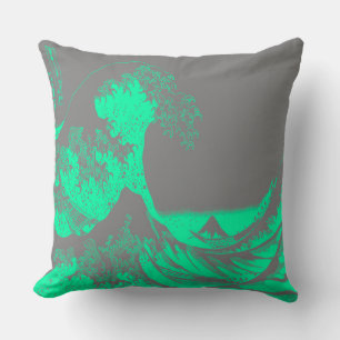 La Grande Vague Coussin Vert & Gris
